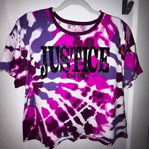 Justice Pink and Purple Tie-Dye Tee